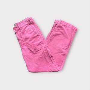 J. Crew Straight Leg High Rise Hot Pink Cotton Pant size 6 Tall